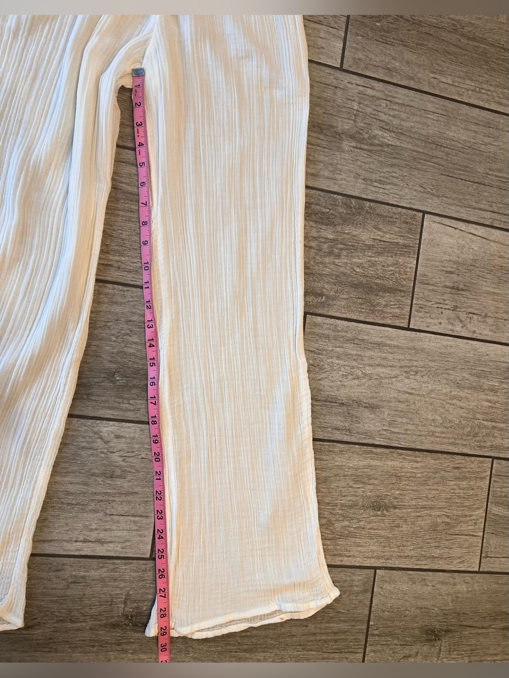 Abercrombie & Fitch White Gauze Beach Wide Leg Pants SMALL Boho Resort Coastal - Picture 6 of 8